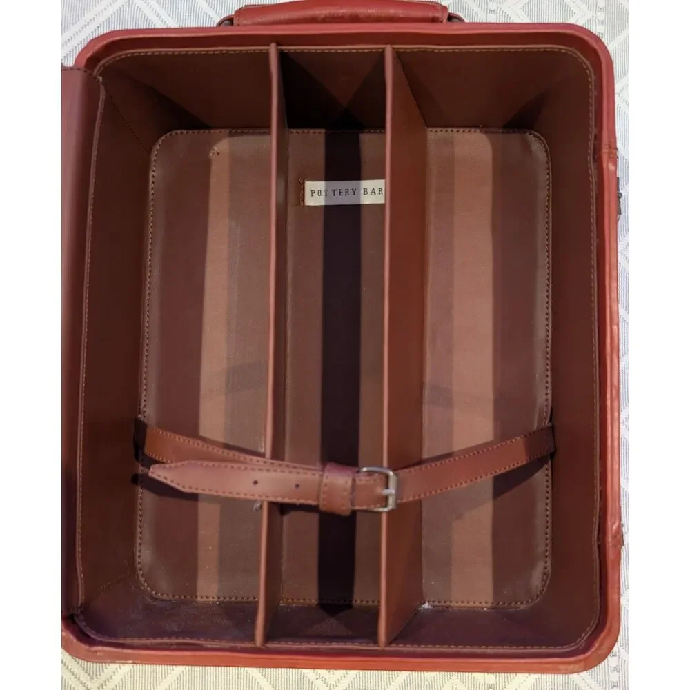 Pottery Barn Leather Bar Kit • Travel Case w/ Tools • Cocktail Set